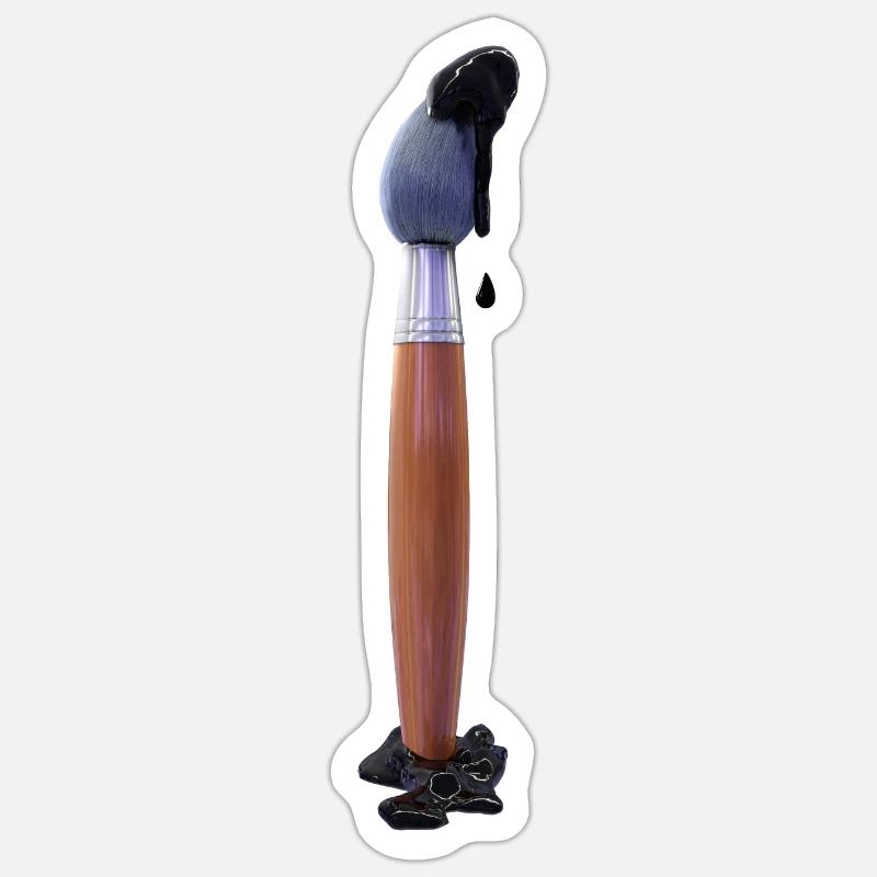 Blush de peinture 3D - Sticker taille S (10 x 10 cm) - blanc mat