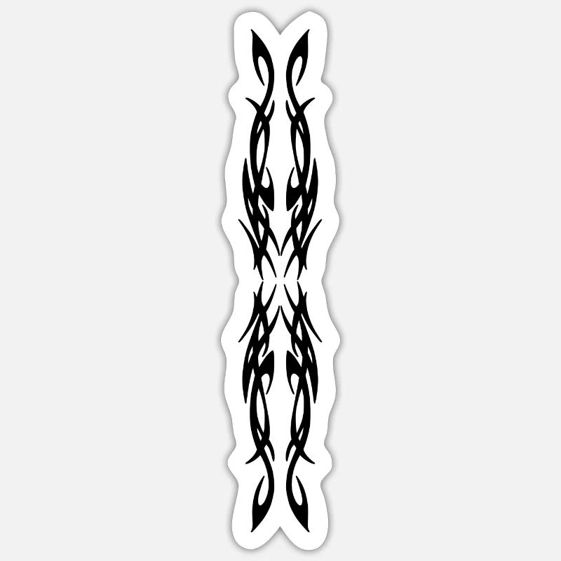 tribal 13 noir - Sticker taille S (10 x 10 cm) - blanc mat
