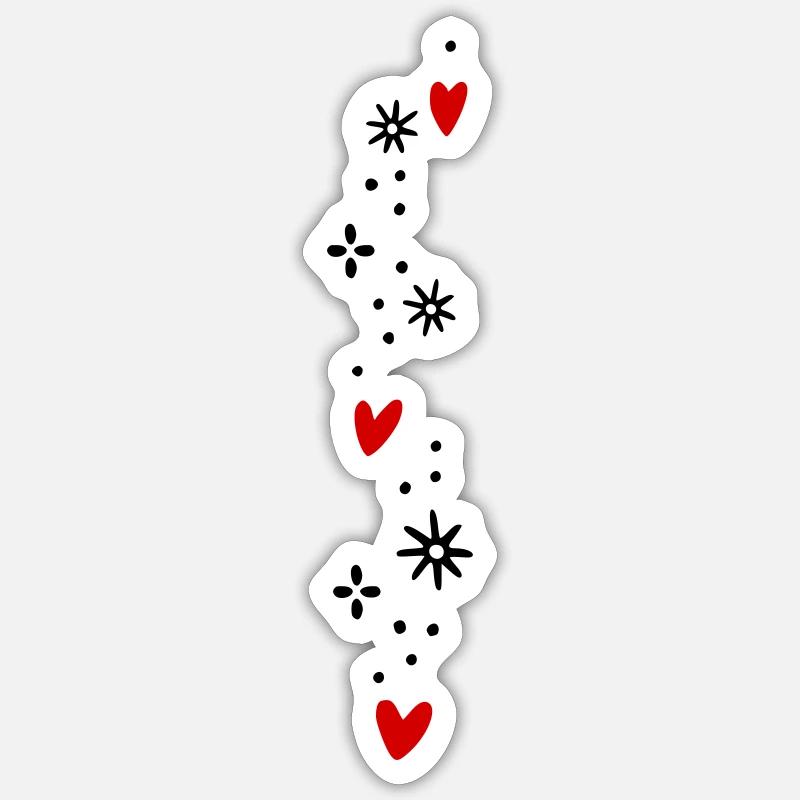 Coeurs Paillettes - Sticker taille S (10 x 10 cm) - blanc mat