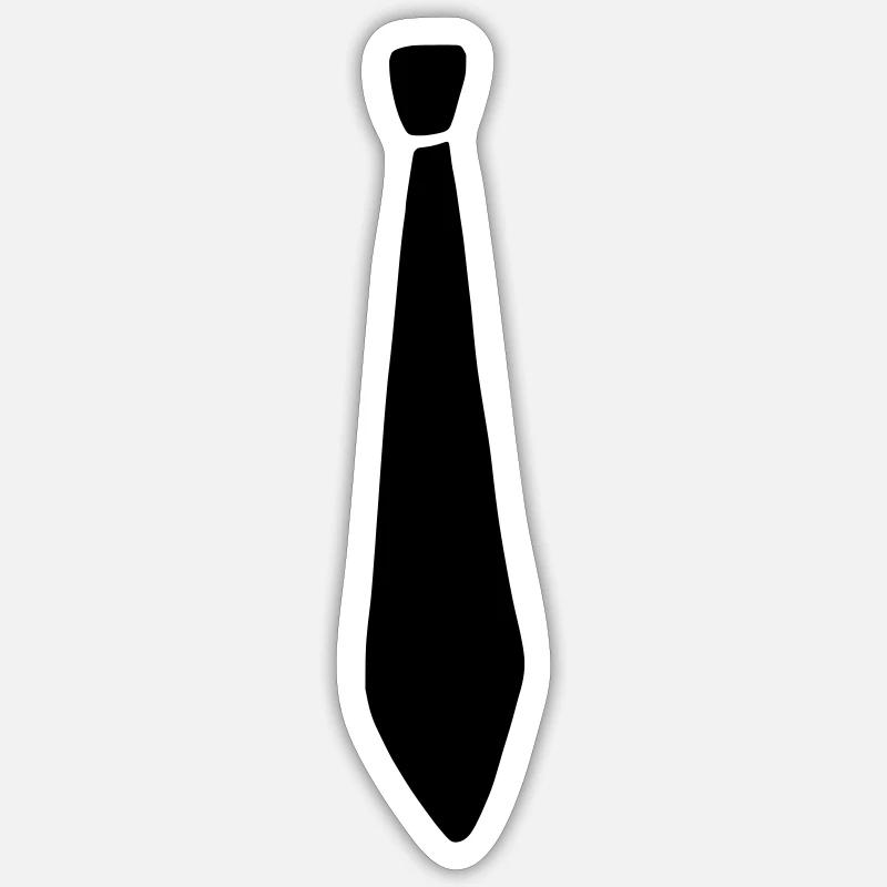 cravate - Sticker taille S (10 x 10 cm) - blanc mat