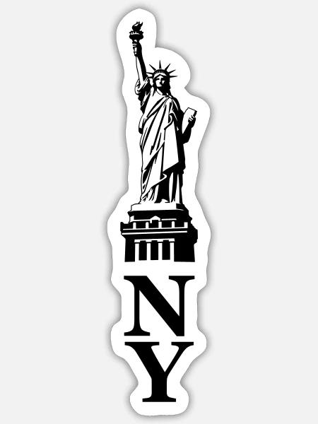 Freiheitsstatue Silhouette - Sticker Größe S (10 x 10 cm) - Mattweiß