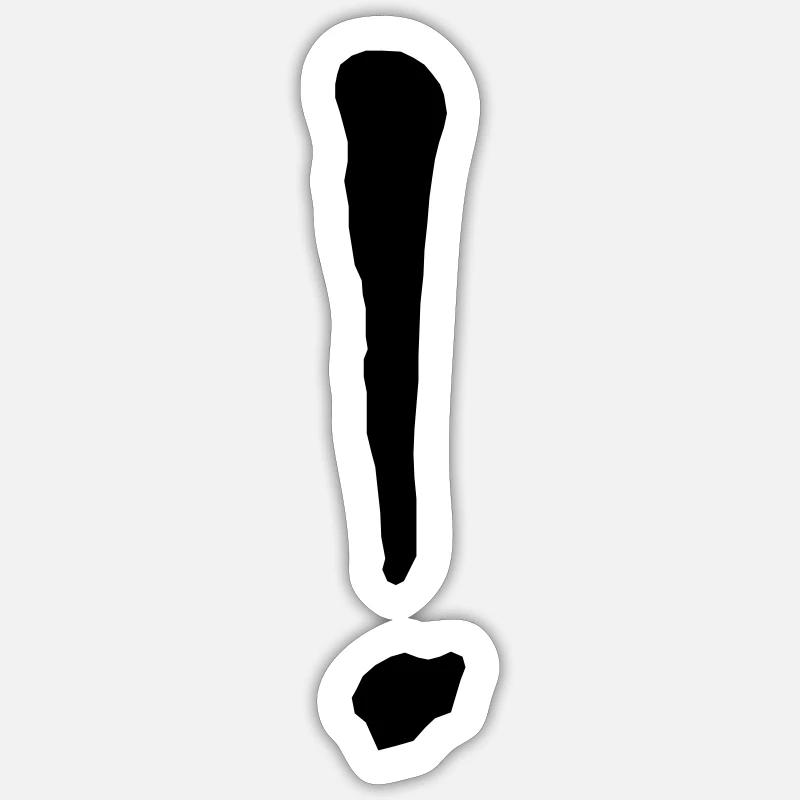 Exclamation mark / exclamation mark in black Sticker size S (10 x 10 cm)