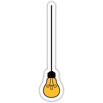 ceiling top cable hang light bulb light electricity id - Sticker size S (10 x 10 cm) - white matte - Front