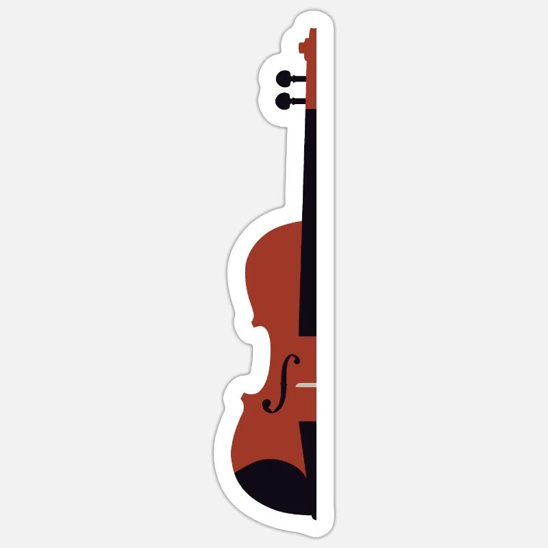 half violin, violin or viola - Sticker size S (10 x 10 cm) - white matte