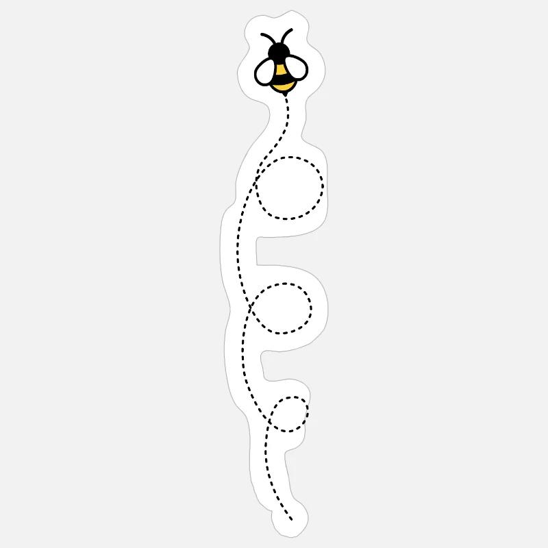 BIENE BEE HUMMEL - Sticker size S (10 x 10 cm) - white matte