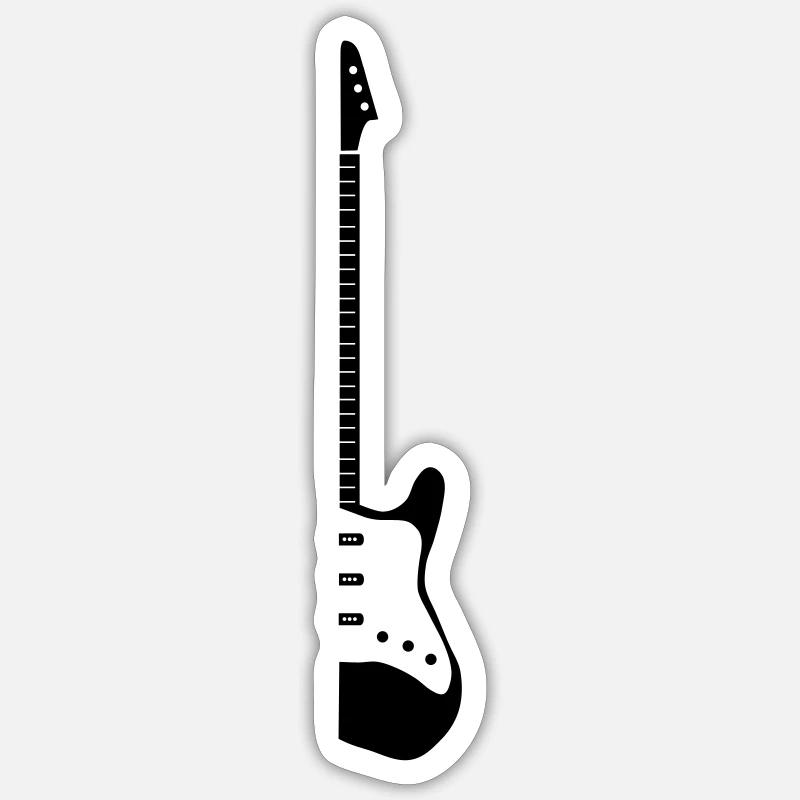 Half E-Guitar - Sticker size S (10 x 10 cm) - white matte