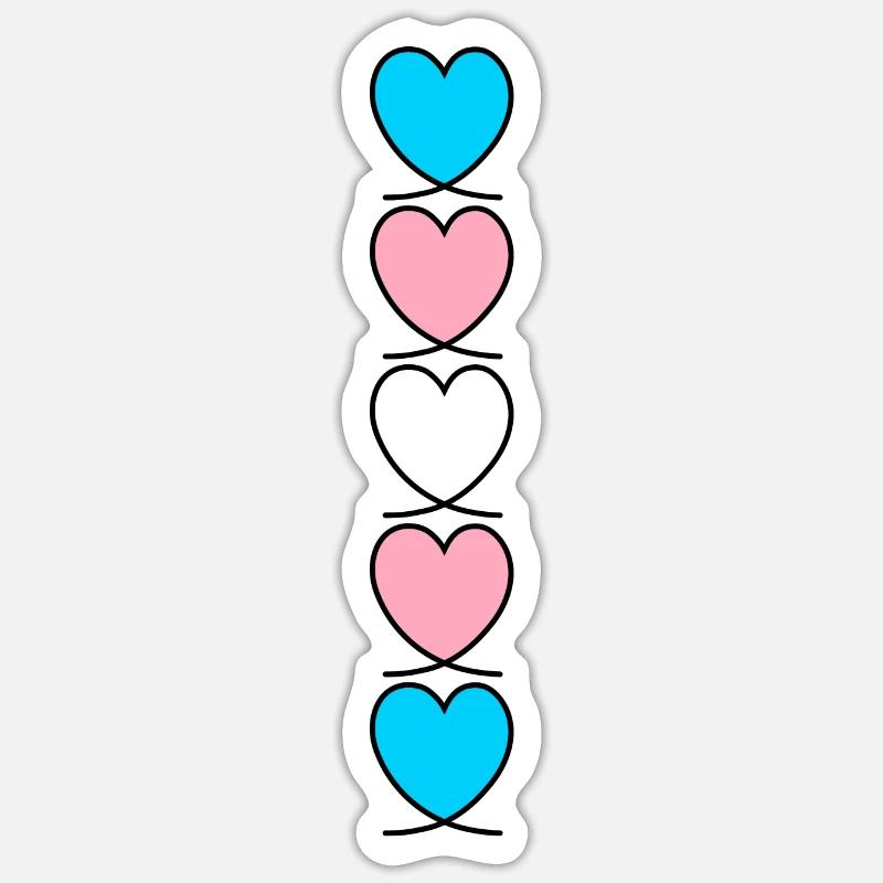 Cuore transgender Transessuale Trans* Cuore Trans - Sticker formato S (10 x 10 cm) - bianco opaco