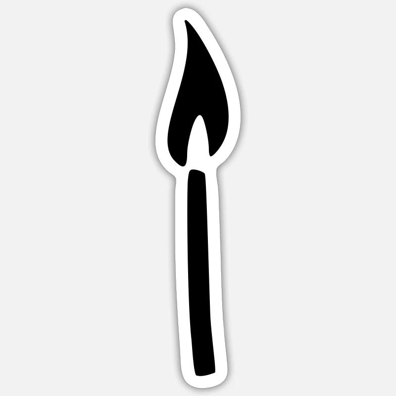 Match Candle - Sticker size S (10 x 10 cm) - white matte