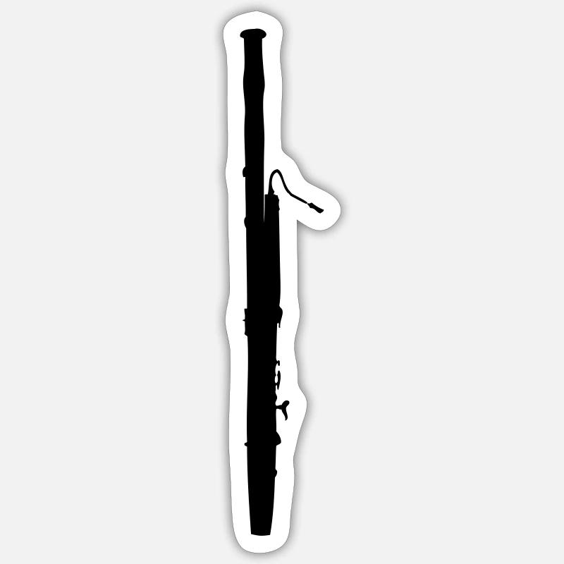 basson - Sticker taille S (10 x 10 cm) - blanc mat