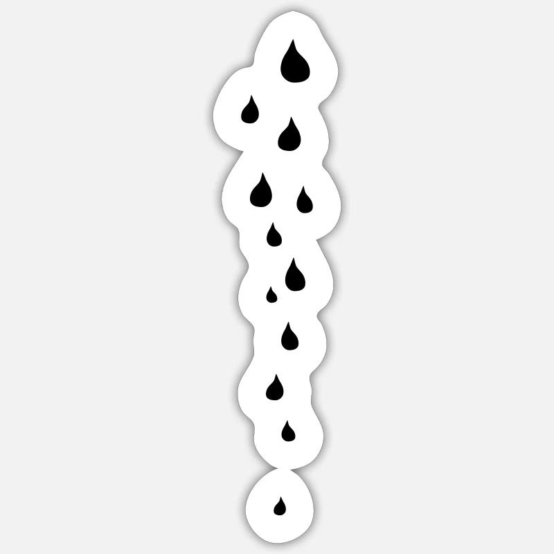 Falling Drops - Sticker size S (10 x 10 cm) - white matte