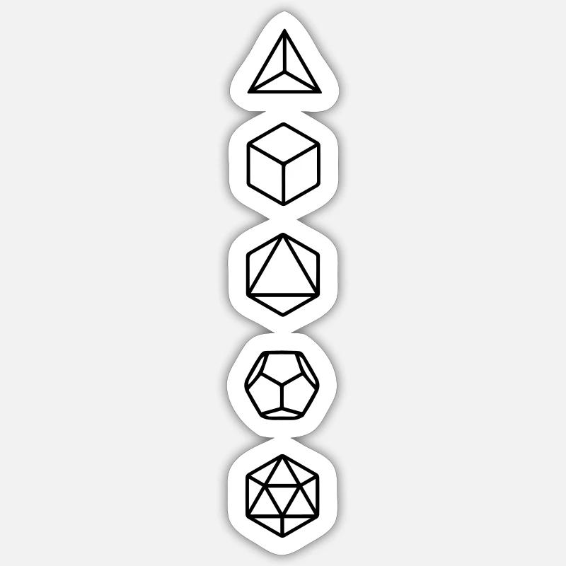 Platonische Körper Bausteine des Lebens Elemente Sticker Größe S (10 x 10 cm)