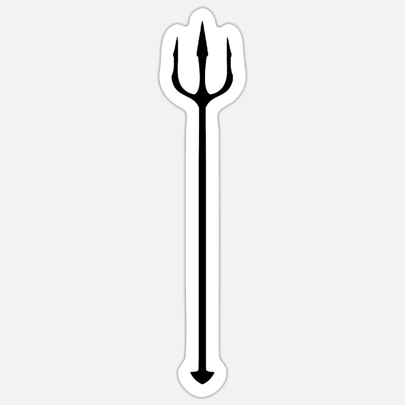 trident - Sticker taille S (10 x 10 cm) - blanc mat