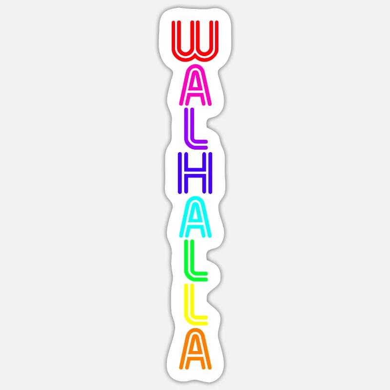 Wallhalla -neon- - Sticker Größe S (10 x 10 cm) - Mattweiß
