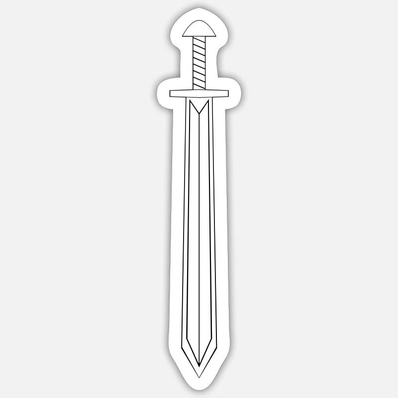 Épée - Sticker taille S (10 x 10 cm) - blanc mat