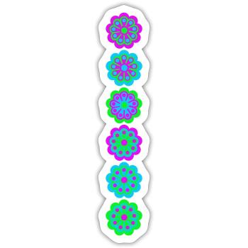 fleurs colorées - Sticker taille S (10 x 10 cm) - blanc mat - Devant