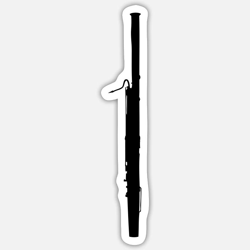 basson - Sticker taille S (10 x 10 cm) - blanc mat