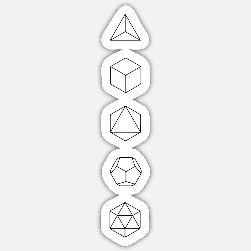 Platonic Solids, Sacred Geometry, Mathematics Sticker size S (10 x 10 cm)