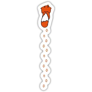 Fox with tracks - Sticker size S (10 x 10 cm) - white matte - Front