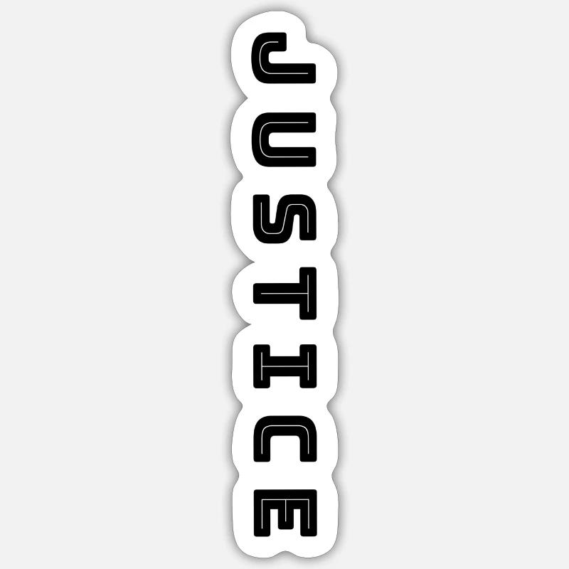 JUSTICE - Sticker taille S (10 x 10 cm) - blanc mat