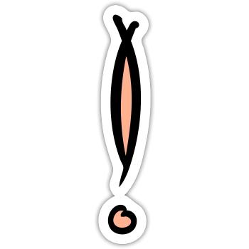 Point d’exclamation décoratif. Dessiné à la main. - Sticker taille S (10 x 10 cm) - blanc mat - Devant