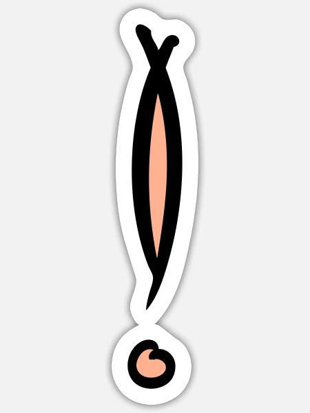 Dekoratives Ausrufezeichen. Handgezeichnet. - Sticker Größe S (10 x 10 cm) - Mattweiß