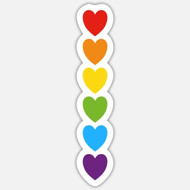 Pride rainbow hearts - Sticker size S (10 x 10 cm) - white matte