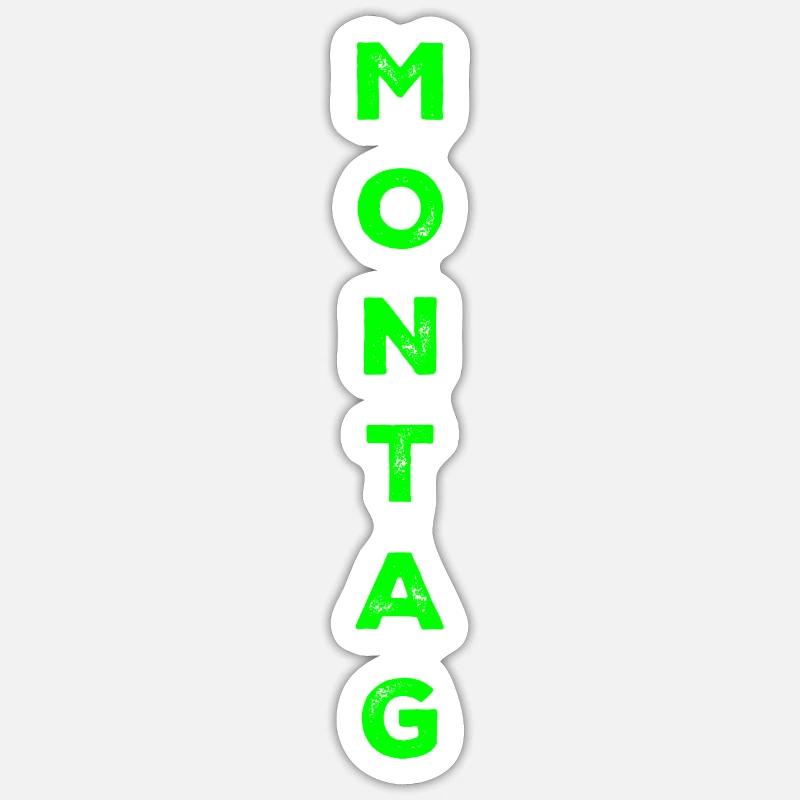 Lundi - vert - Sticker taille S (10 x 10 cm) - blanc mat