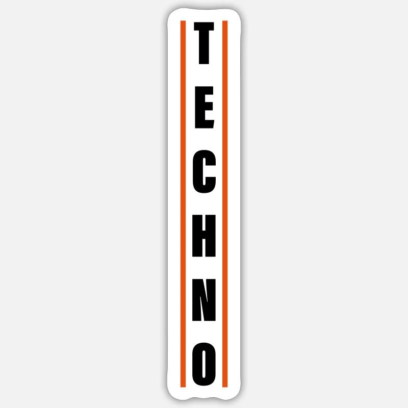TECHNO - Sticker size S (10 x 10 cm) - white matte
