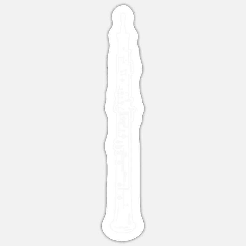 Hautbois - Sticker taille S (10 x 10 cm) - blanc mat