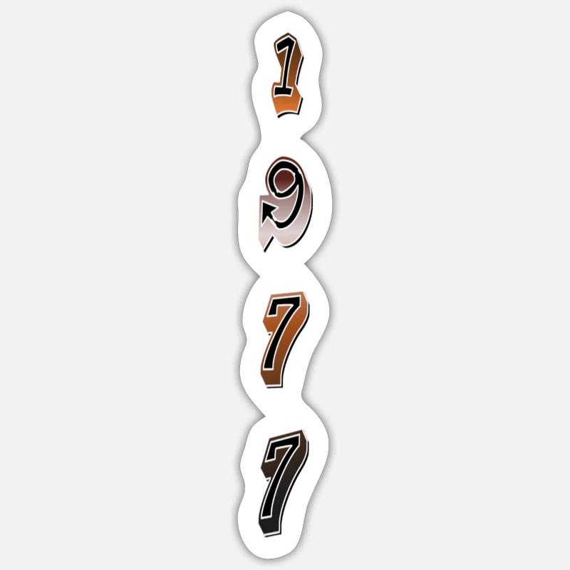 Année 1977 - Sticker taille S (10 x 10 cm) - blanc mat