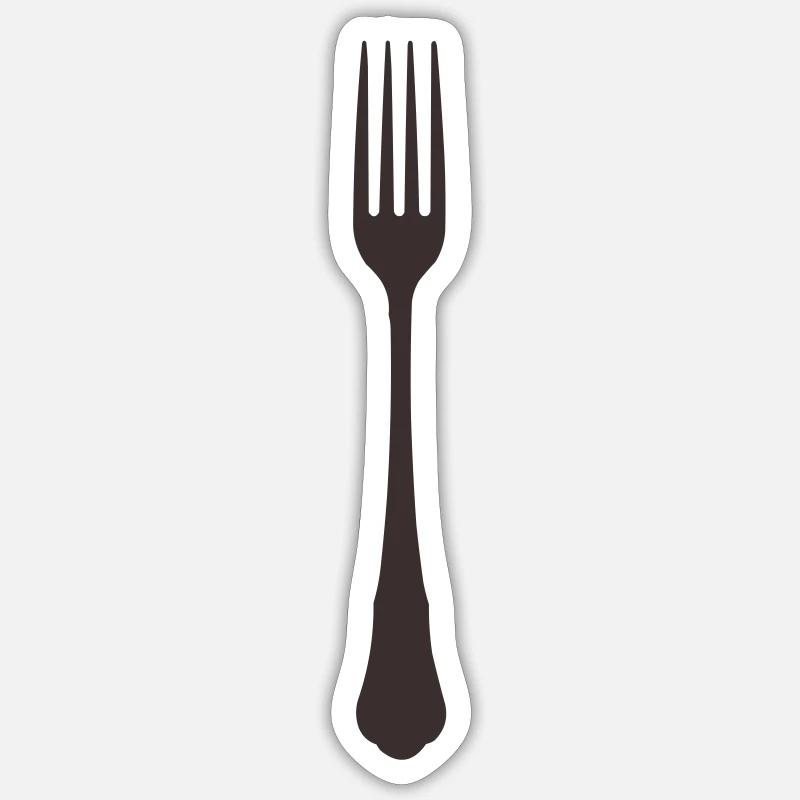 Fork Silhouette - Sticker size S (10 x 10 cm) - white matte