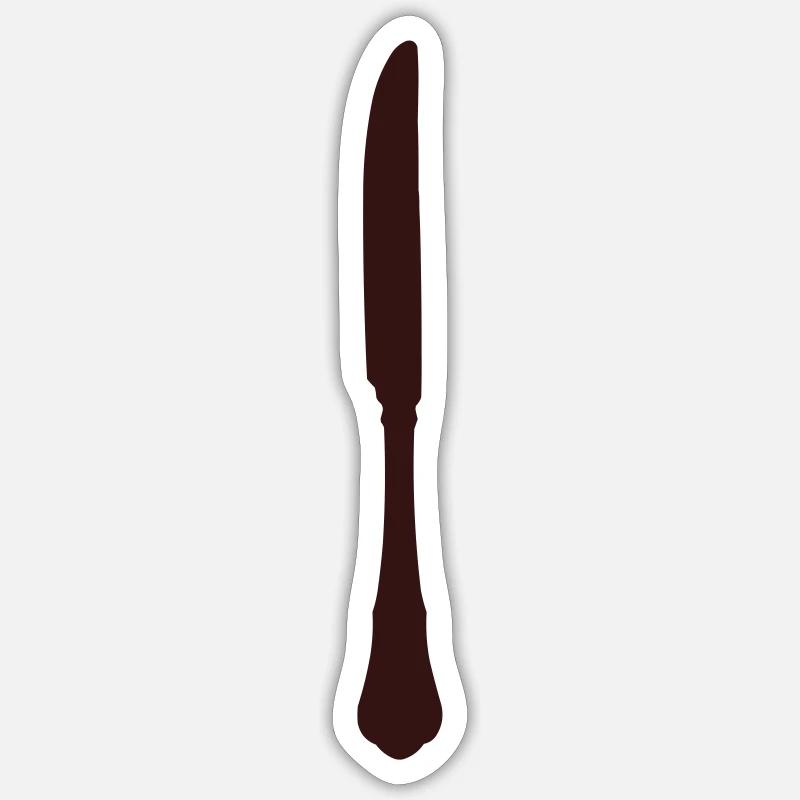 Couverts de couteau - Sticker taille S (10 x 10 cm) - blanc mat