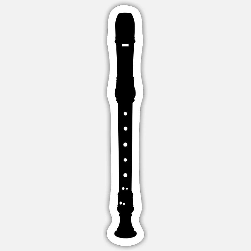 Flute - Sticker size S (10 x 10 cm) - white matte