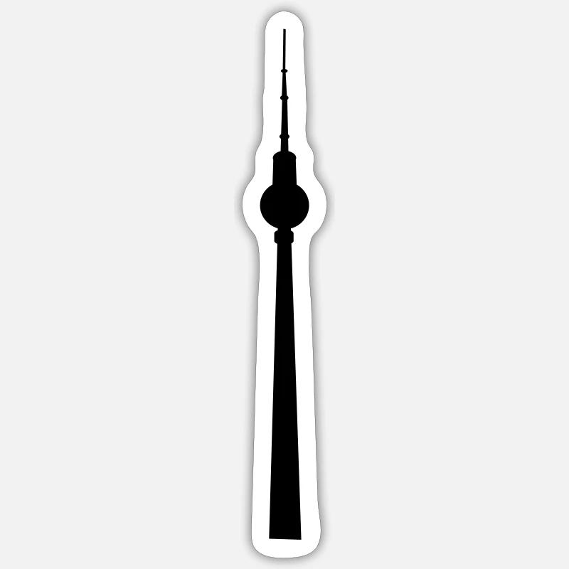 Berliner Fernsehturm - Sticker taille S (10 x 10 cm) - blanc mat