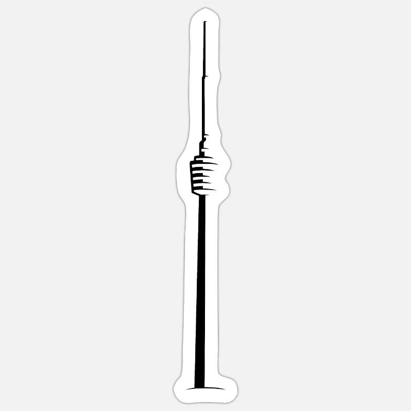 Fernsehturm#21 - Sticker Größe S (10 x 10 cm) - Mattweiß