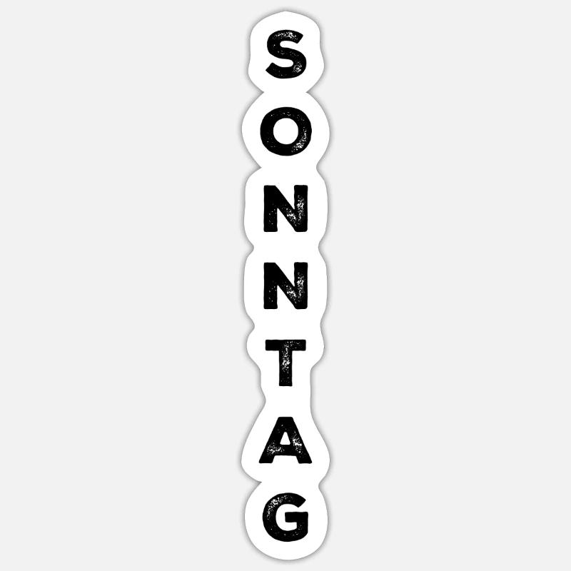Dimanche - noir - Sticker taille S (10 x 10 cm) - blanc mat