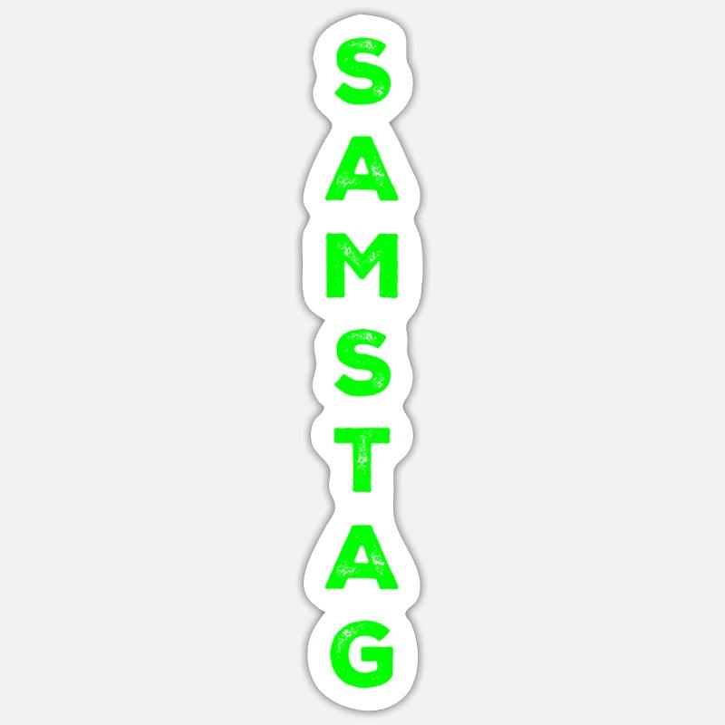 Samedi - vert - Sticker taille S (10 x 10 cm) - blanc mat
