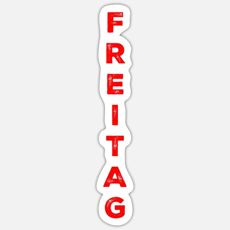 Friday - red - Sticker size S (10 x 10 cm) - white matte