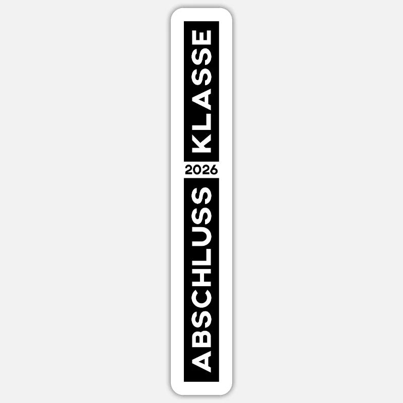 Abschlussklasse 2026 Farbe Schwarz - Sticker Größe S (10 x 10 cm) - Mattweiß