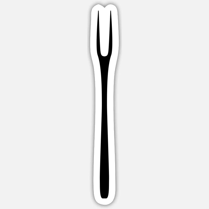 fourchette de barbecue - Sticker taille S (10 x 10 cm) - blanc mat