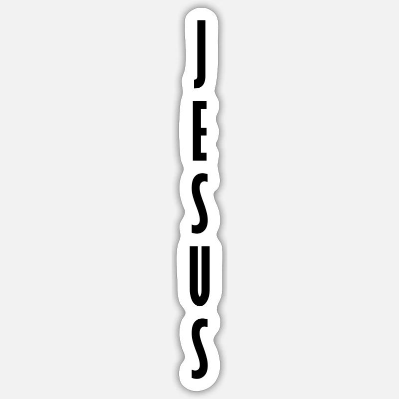 Text Logo Jesus - Sticker Größe S (10 x 10 cm) - Mattweiß