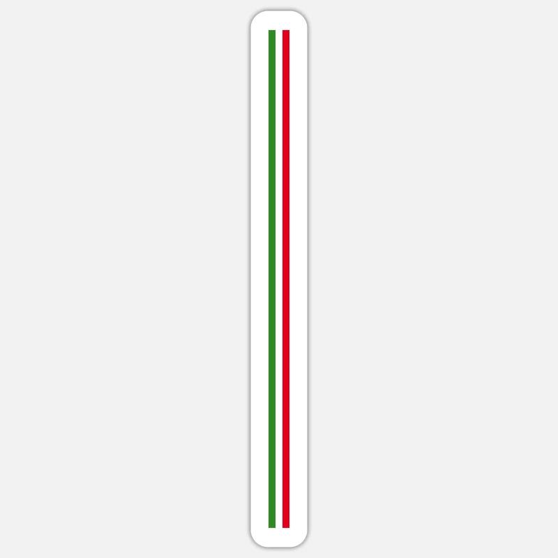 Rayures de style drapeau italien - Sticker taille S (10 x 10 cm) - blanc mat