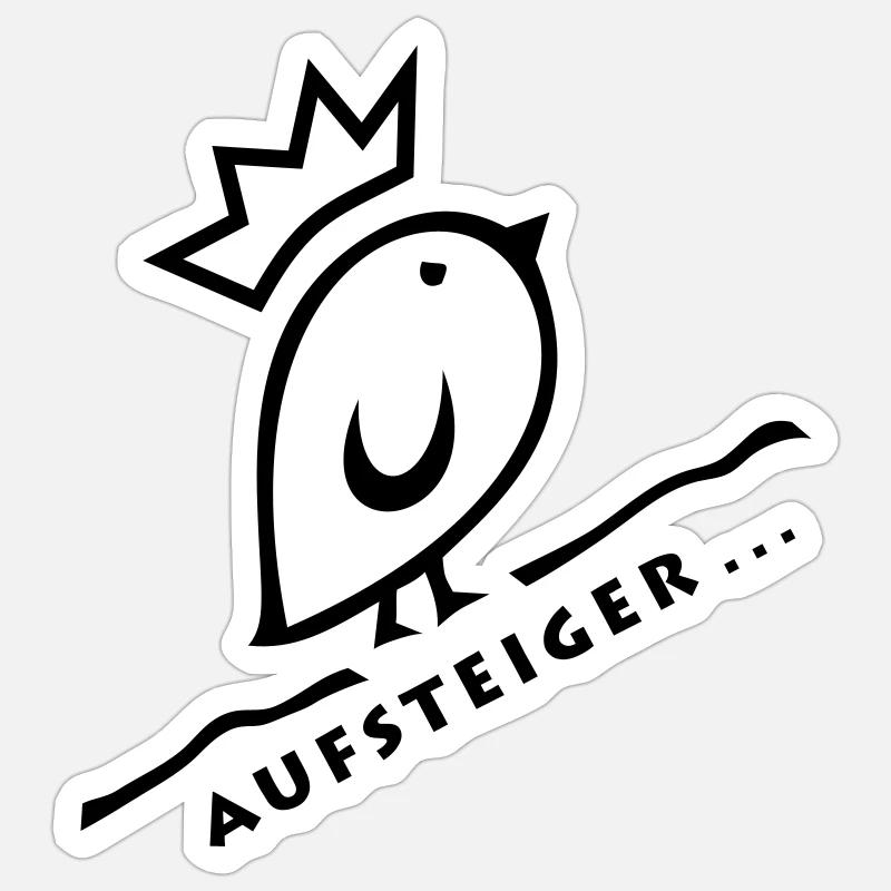 Tweetlercools - AUFSTEIGER - Sticker Größe S (10 x 10 cm) - Mattweiß