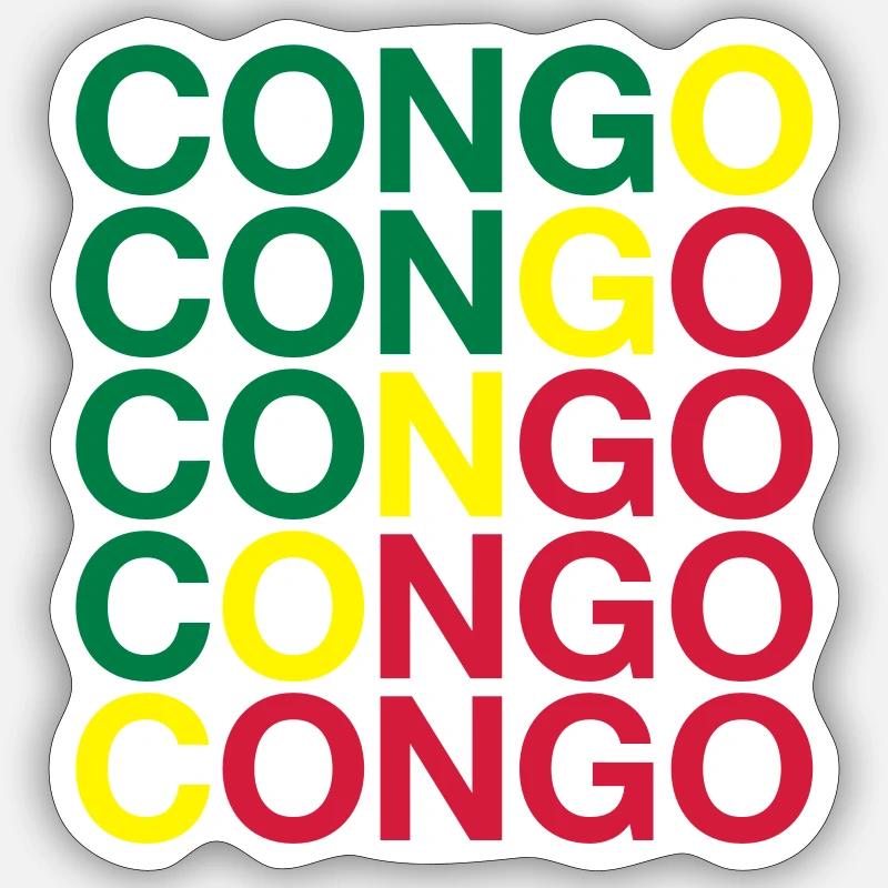 CONGO Flag Congo - Sticker taille S (10 x 10 cm) - blanc mat