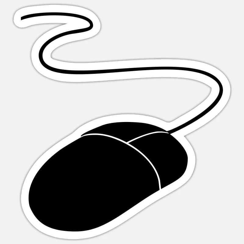 computer mouse - Sticker size S (10 x 10 cm) - white matte