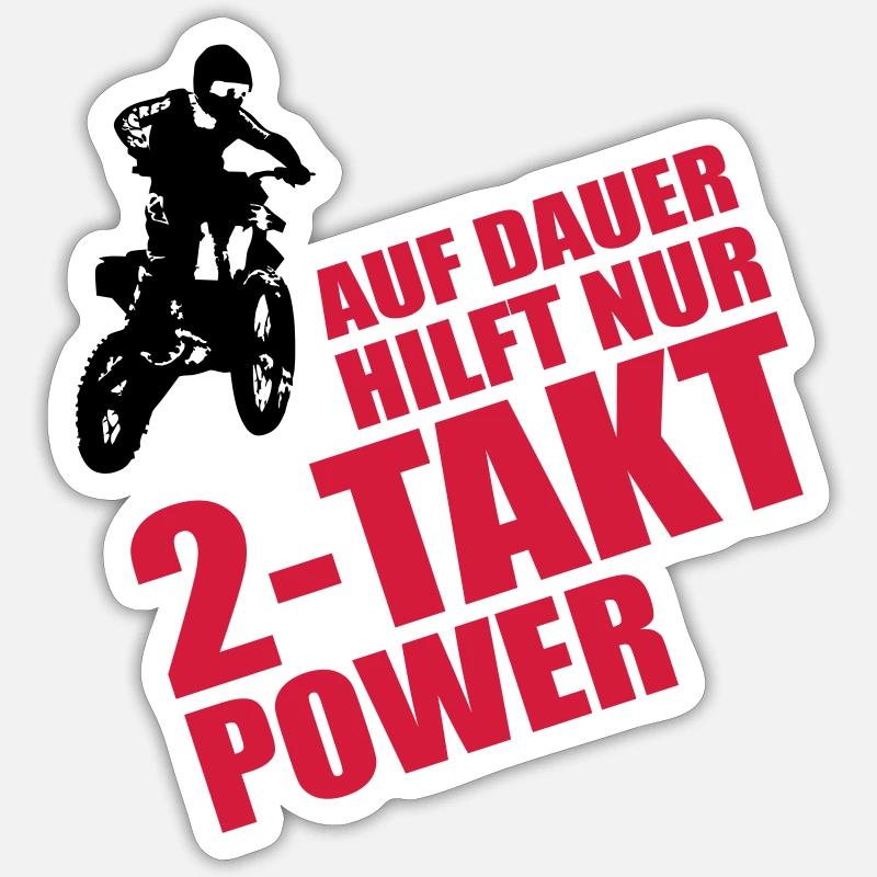 Auf Dauer hilft nur 2-Takt Power - Sticker Größe S (10 x 10 cm) - Mattweiß
