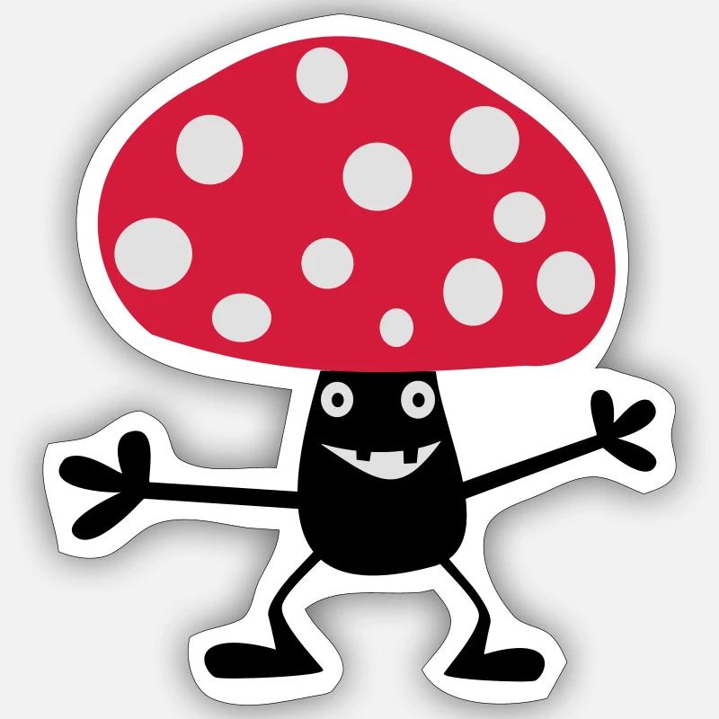 Naughty Toadstool - Sticker size S (10 x 10 cm) - white matte