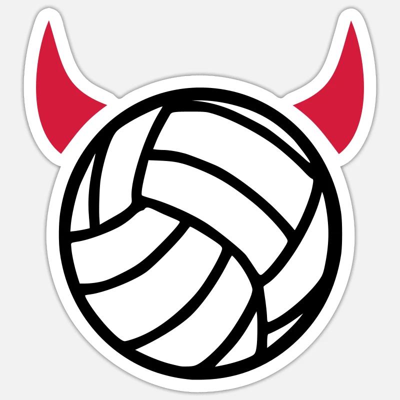 Volleyball - Sticker Größe S (10 x 10 cm) - Mattweiß