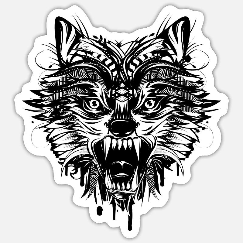 dangerous wolf Sticker size S (10 x 10 cm)