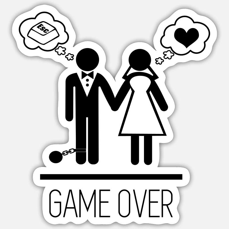 game over 3 - 1 - Sticker taille S (10 x 10 cm) - blanc mat